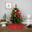 Mini jupe d'arbre de Noël 20 po rouge métallique avec flocons de neige verts et blancs