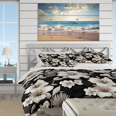 Ensemble de housse de couette monochrome à motif tropical