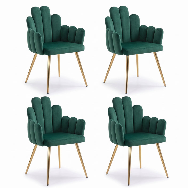 46.5cm H Velet Upholstered Armchair, Green, 2, Green