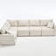 Confortable en forme de L, canapé modulaire à 5 places, revêtement beige avec tissu en lin doux et canapé modulaire haute éponge, structure rembourrée en mousse rembourrée-1280329899-1280329940