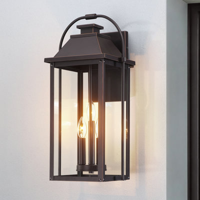 Grande lanterne murale d'extérieur bronze à 3 lumières H 22,5 "Harper