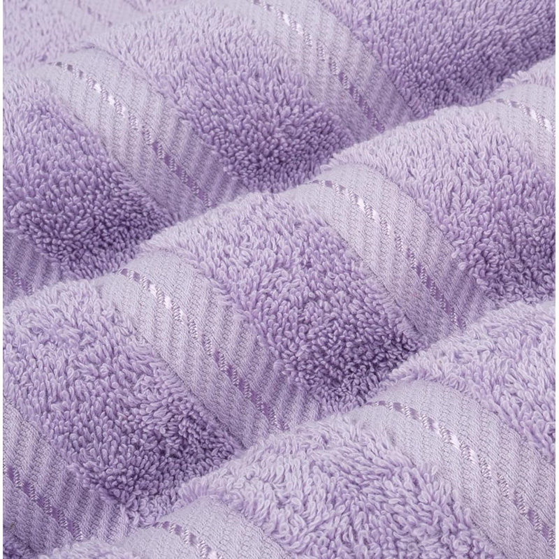 Ensemble de serviettes de bain turque 100% coton 3 pièces, collection super douce et absorbante Darcelle, Lilas
