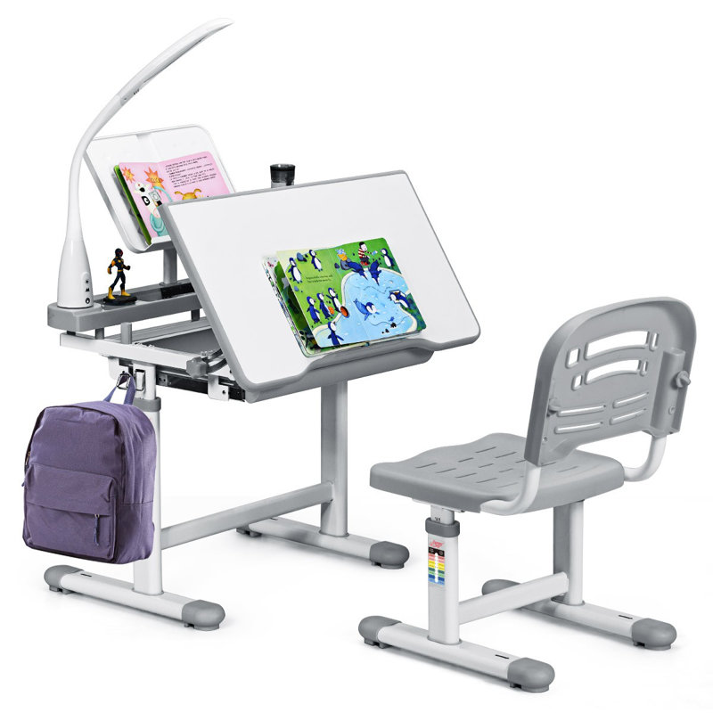 Sheehan 66cm Writing Desk Chair Set, Grey