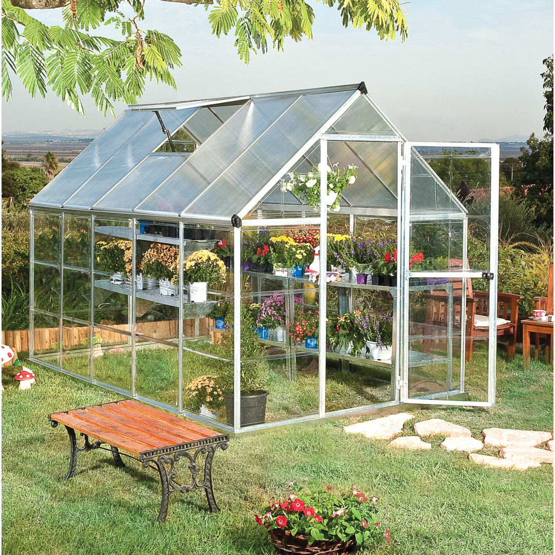 B&Q - Canopia Hybrid 6X10 Polycarbonate GreenhouseSilver Structure - Image 5