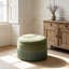 Pouf de rangement rond rembourré de 23,23 pouces avec franges