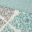 Ensemble de courtepointe 6 pièces avec coussins décoratifs turquoise