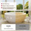 Baignoire de trempage autoportante ronde blanche à surface solide avec drain 59 po. Casainc