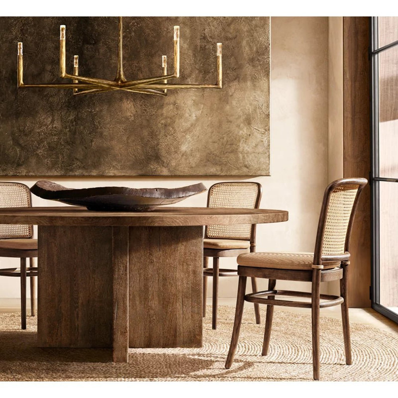 Lustre rond en laiton 36 po Birch, 23" H x 36" W x 36" D