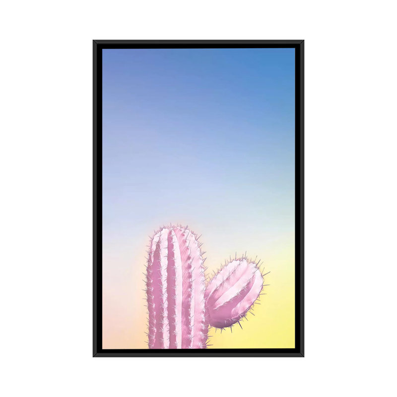 Art my cactus, H 26 po x l 18 po x P 1,5 po, Toile avec cadre noir