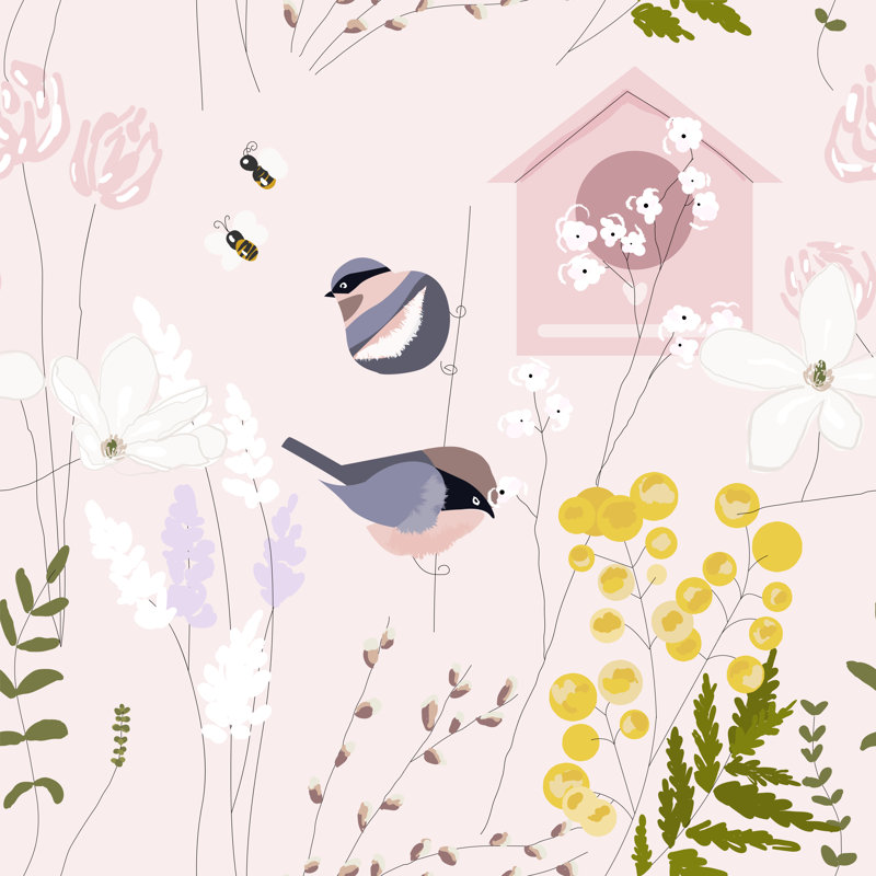 Texhoma Floral Spring Seamless Pattern - Wrapped Canvas Print, 76cm H x 76cm W x 3.8cm D