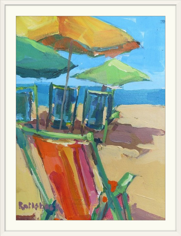 « beach days » page pearson railsback, reproduction d’art, H 24 po x l 18 po x P 1,25 po, Toile