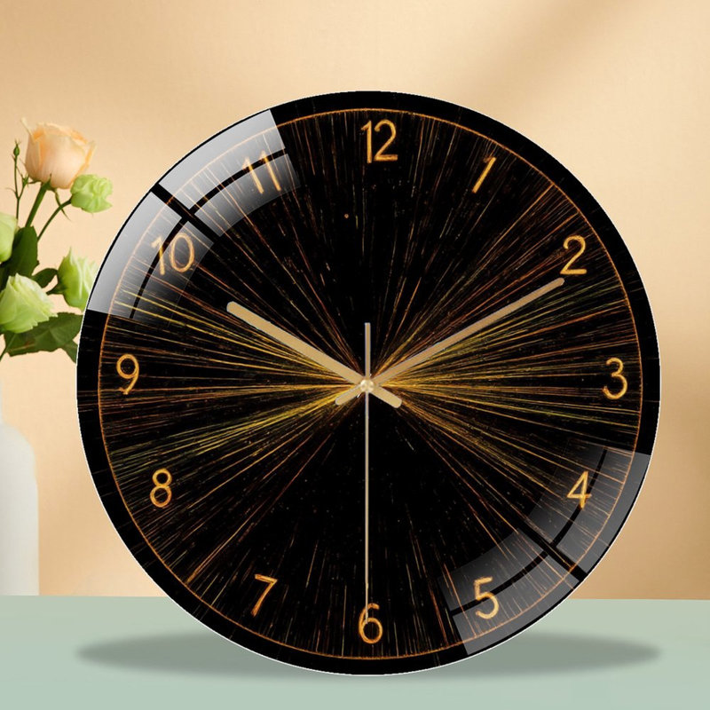Horloge dorée en forme de sablier doré, art abstrait 12 po