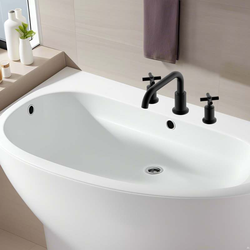 Robinet de baignoire romaine à deux poignées Derengge, Noir mat