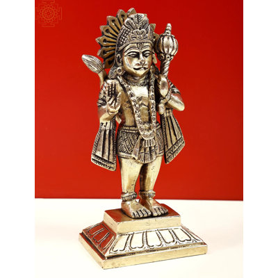 Figurine Bénédiction Hanuman debout sur piédestal