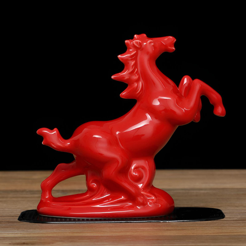 Statue de cheval en céramique - œuvre d'art élégante