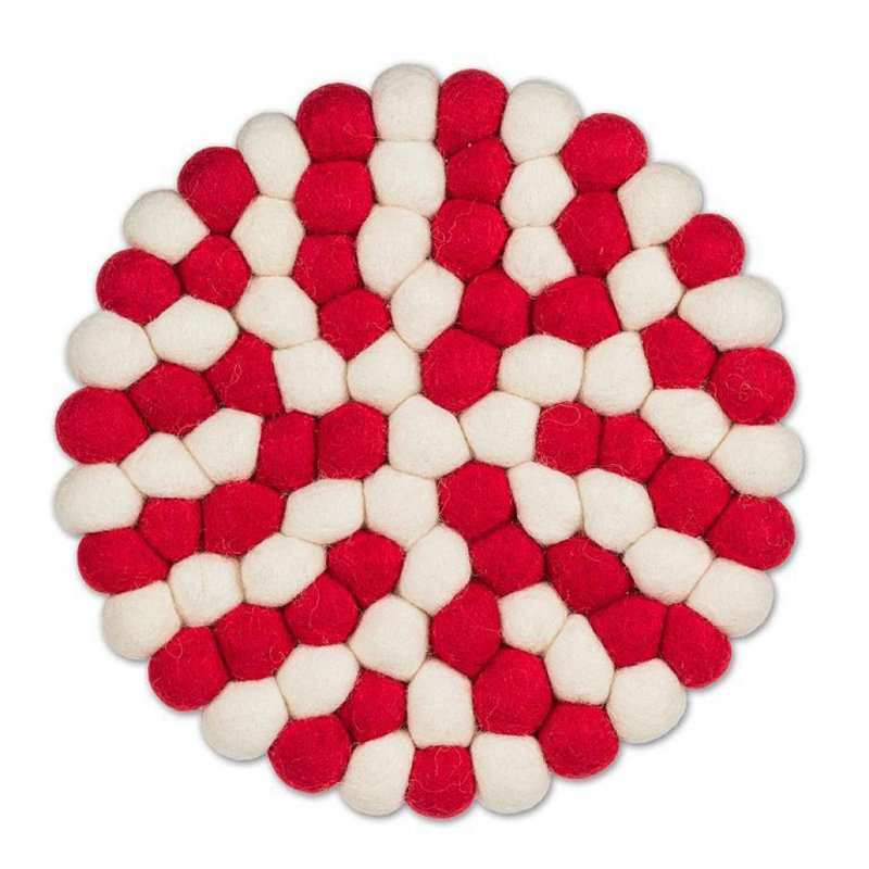 Trépied en feutre, Rouge / Blanc