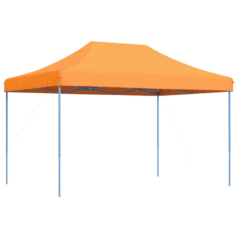 Vidaxl Foldable Party Tent Pop-Up With 4 Sidewalls Patio Gazebo Canopy Shelter, 315cm H x 410cm W x 279cm D, Blue, Orange
