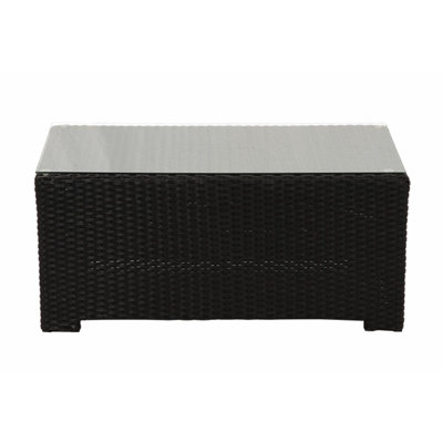 Ensemble de mobilier d'extérieur en osier noir 3 pièces - 34 po