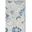Tapis bleu en laine / coton touffeté à la main Saguenay-1743627064