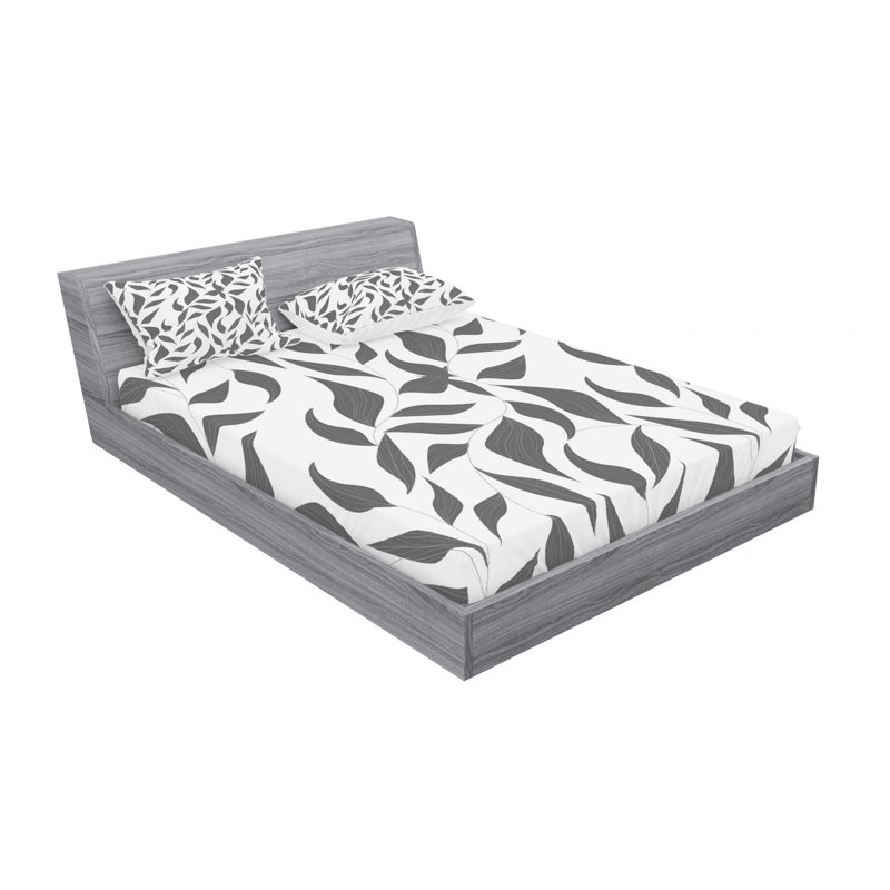 Microfiber Geometric Sheet Set, Full Sheet Set with 2 Pillowcases, Floral