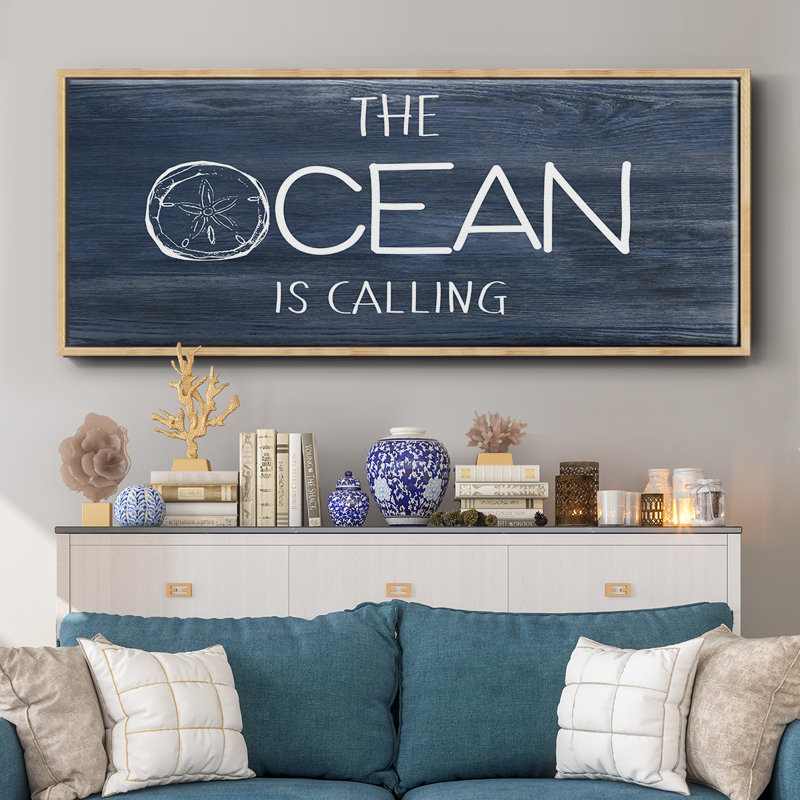 Ocean Calling- Framed Canvas, 20" H x 50" W
