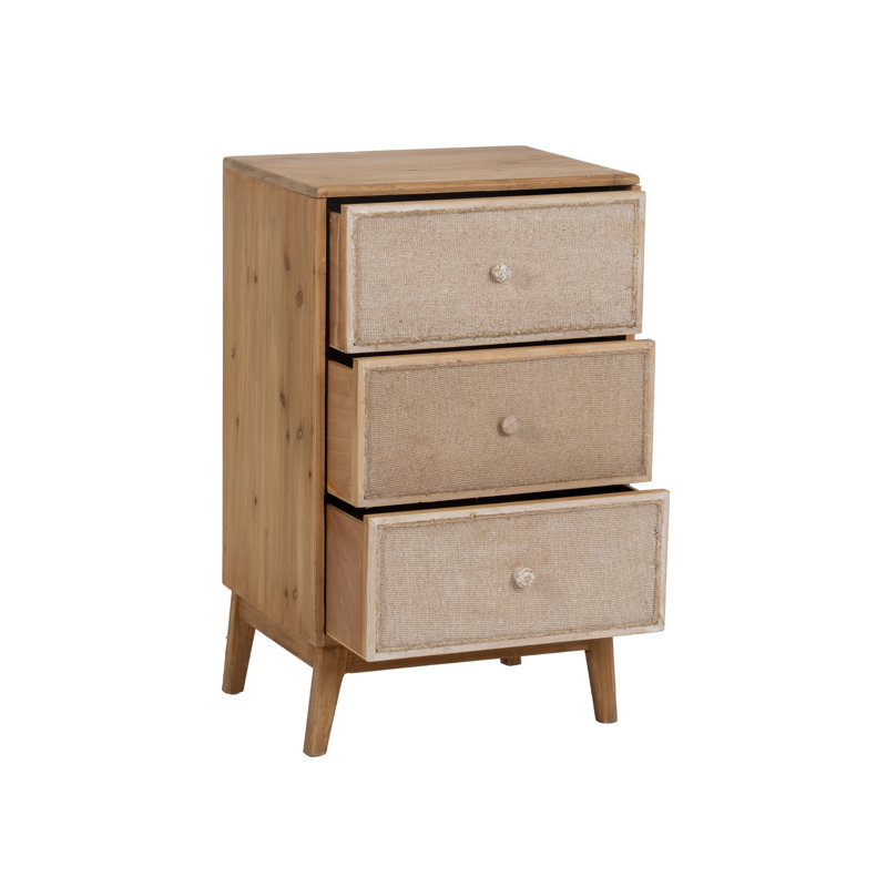 46cm W Solid + Manufactured Wood Bedside Table