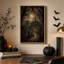 Impression sur toile, "Gothic Castle on Hill Under Full Moon With Bats"-1501153784