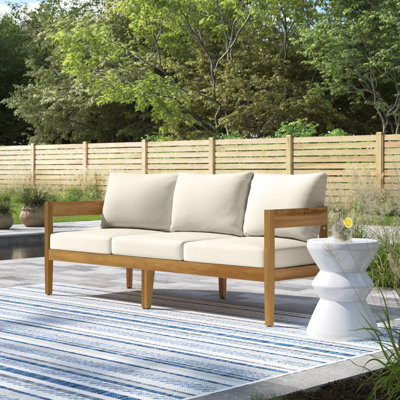Matilda 76.5" Wide Outdoor Patio Sofa with Cushions by Kelly Clarkson Home