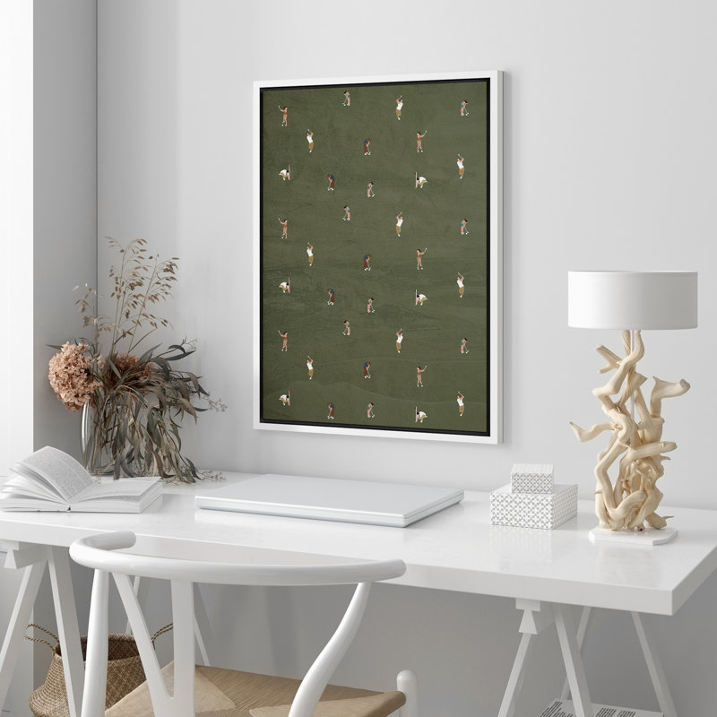 Reproduction d'art sur toile encadrée "jouer au golf", Blanc, H 36 po x l 24 po