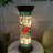 Tiffany Style Stained Glass Floor Lamp With Rose Flower Design, Handmade Pedestal Lamp For Home Decor