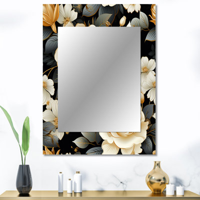 Décoration murale Timeless Beige Rose Elegant - Miroir floral