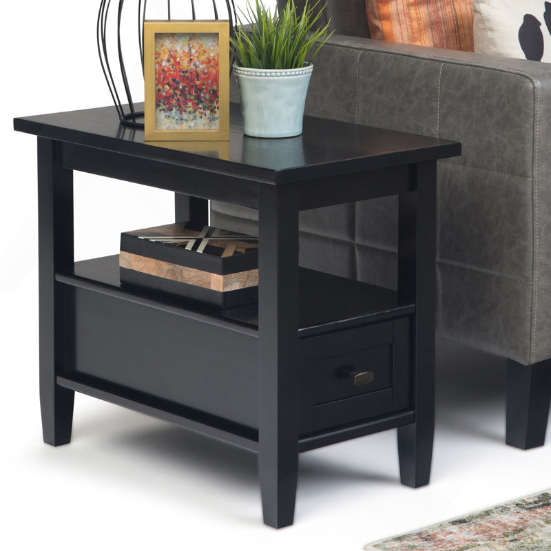 Table d'appoint transitionnelle en bois Warm Shaker, Noir