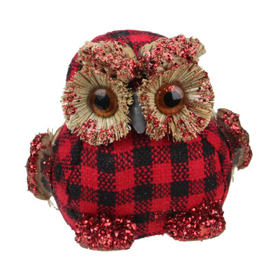 Hibou de table à carreaux rouge et noir 3,5 "Buffalo