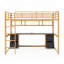 Lit mezzanine double en métal avec bureau