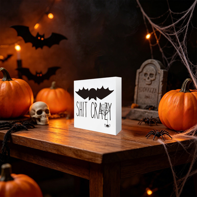 Ornement intéressant en forme de tasse de décoration de bureau d'Halloween, White,Orange