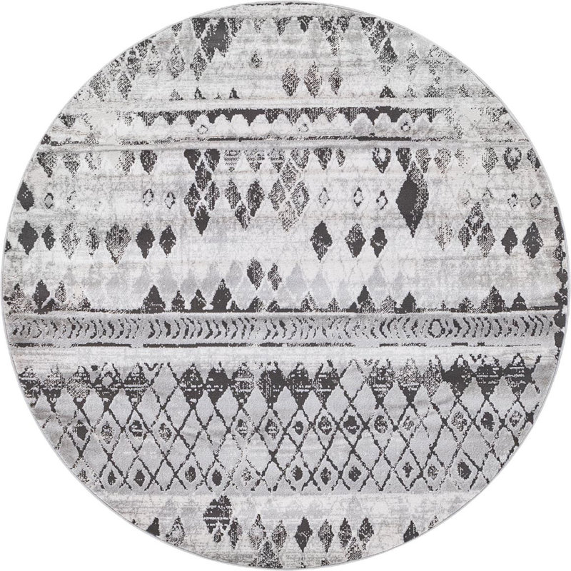 Geometric Indoor Rug, Round 6'1"
