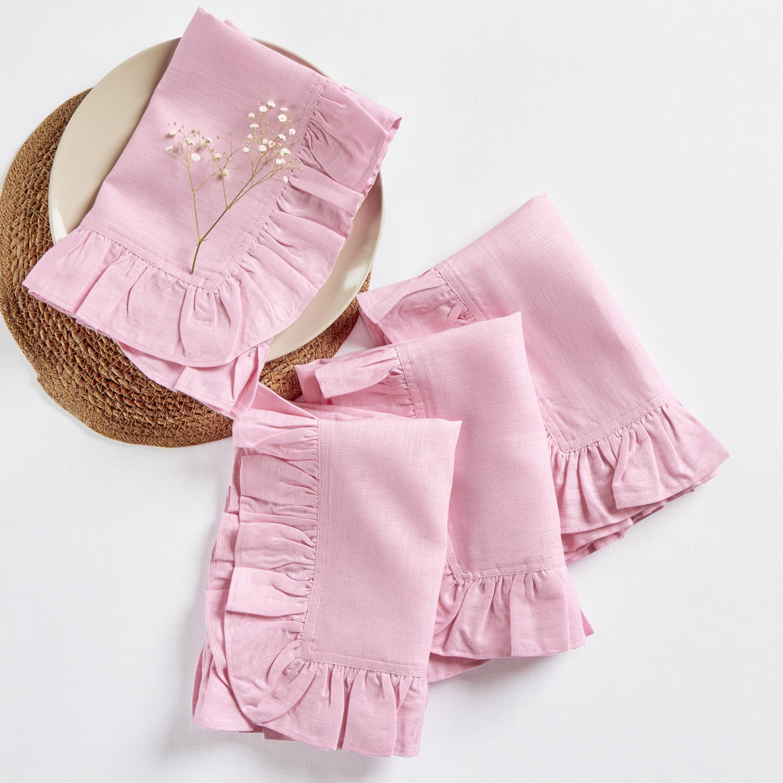 100% Linen Napkin, Pink Lemonade