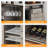 70 in Farmhouse Coffee Bar Wine Cabinet with Sliding Barn Doors and Storage Tall Kitchen Hutch-123520161