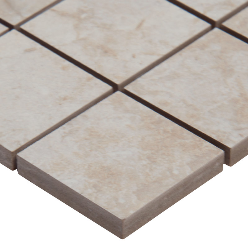 Aphelia 12 in. x 12 in. Matte Ceramic Mosaic Floor and Wall Tile, Ivora