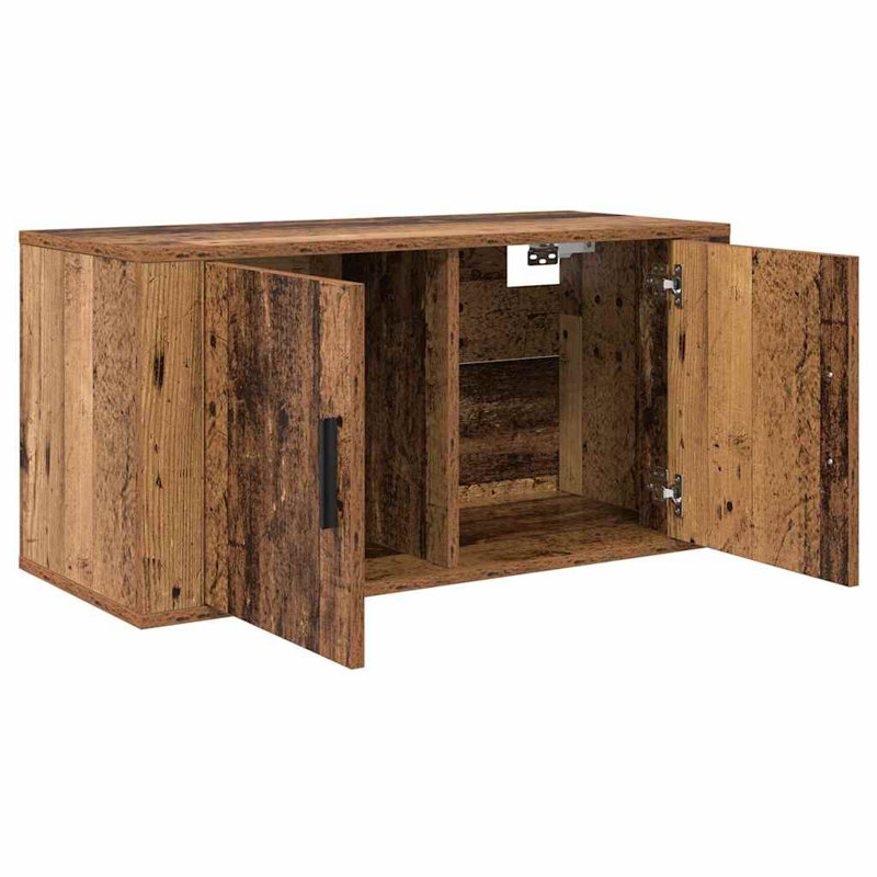 Unfinished TV Stand, 40cm H x 80cm L x 34.5cm W, Old Wood