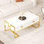 Table basse moderne 47,3 "avec 4 tiroirs et base dorée blanc-811879371