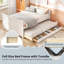 Structure de lit double avec lit gigogne simple et 3 tiroirs de rangement avec pied de lit