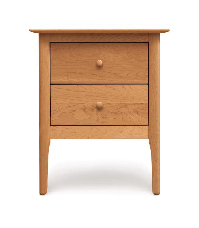 Sarah 2 - Drawer Solid Wood Nightstand, 24", Parchment Maple