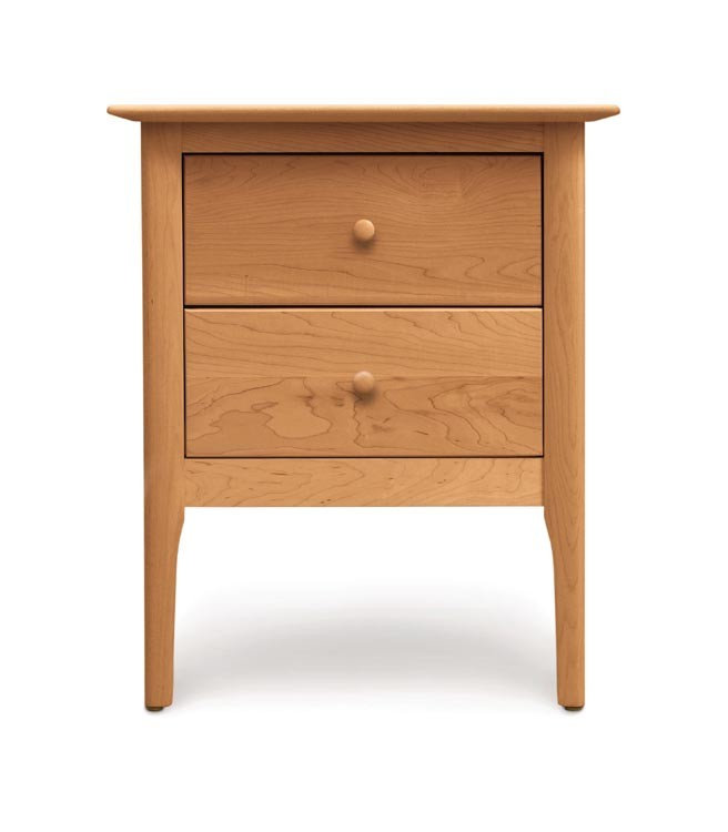 Sarah 2 - Drawer Solid Wood Nightstand, Parchment Maple, 24"