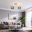 Glass Semi Flush Mount 2-lights E27 gold
