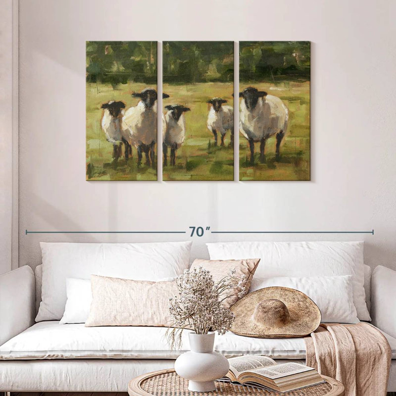 Famille de moutons Brampt I, H 28 po x l 45 po
