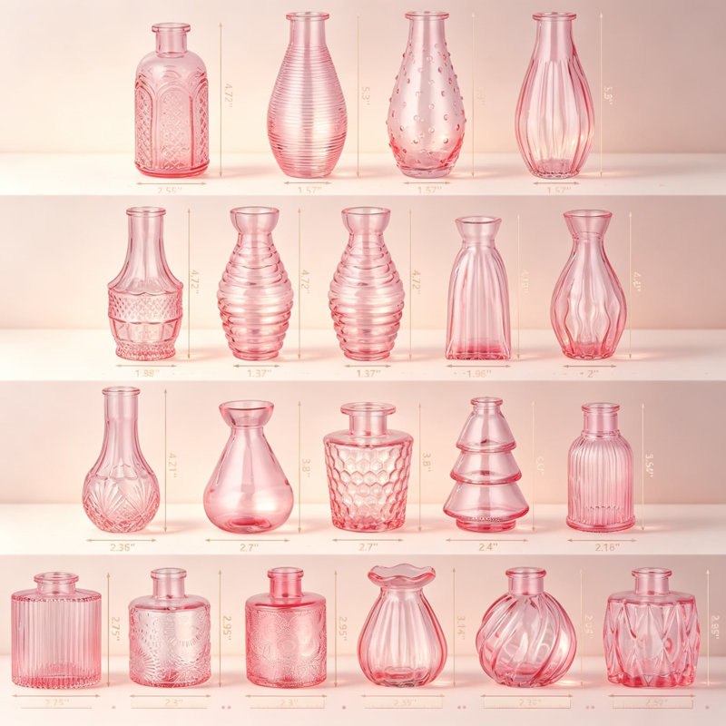 Vases à bourgeons en verre, mini vases à fleurs, vases décoratifs vintage pour centre de table, décoration de mariage et d'intérieur