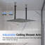 16" Ceiling Mounted 4-Function Thermostatic Rainfall Shower System with 6 Body Jets and Slide Bar-106263815