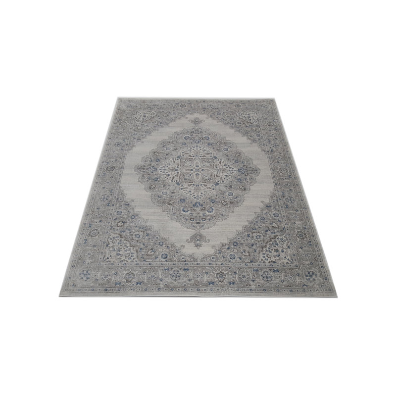 Oriental Machine-Made Cream/Gray Area Rug, Rectangle 8' x 10'