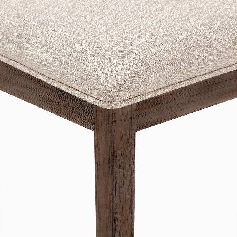 Chaise de salle à manger rembourrée en lin Irving Place Parsons, Lin beige, Brun